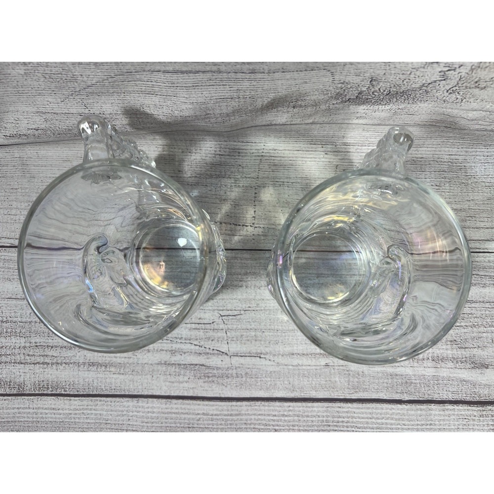 Vintage Iridescent Skull Glass Mug Set Halloween Gothic Barware - Picture 2 of 6